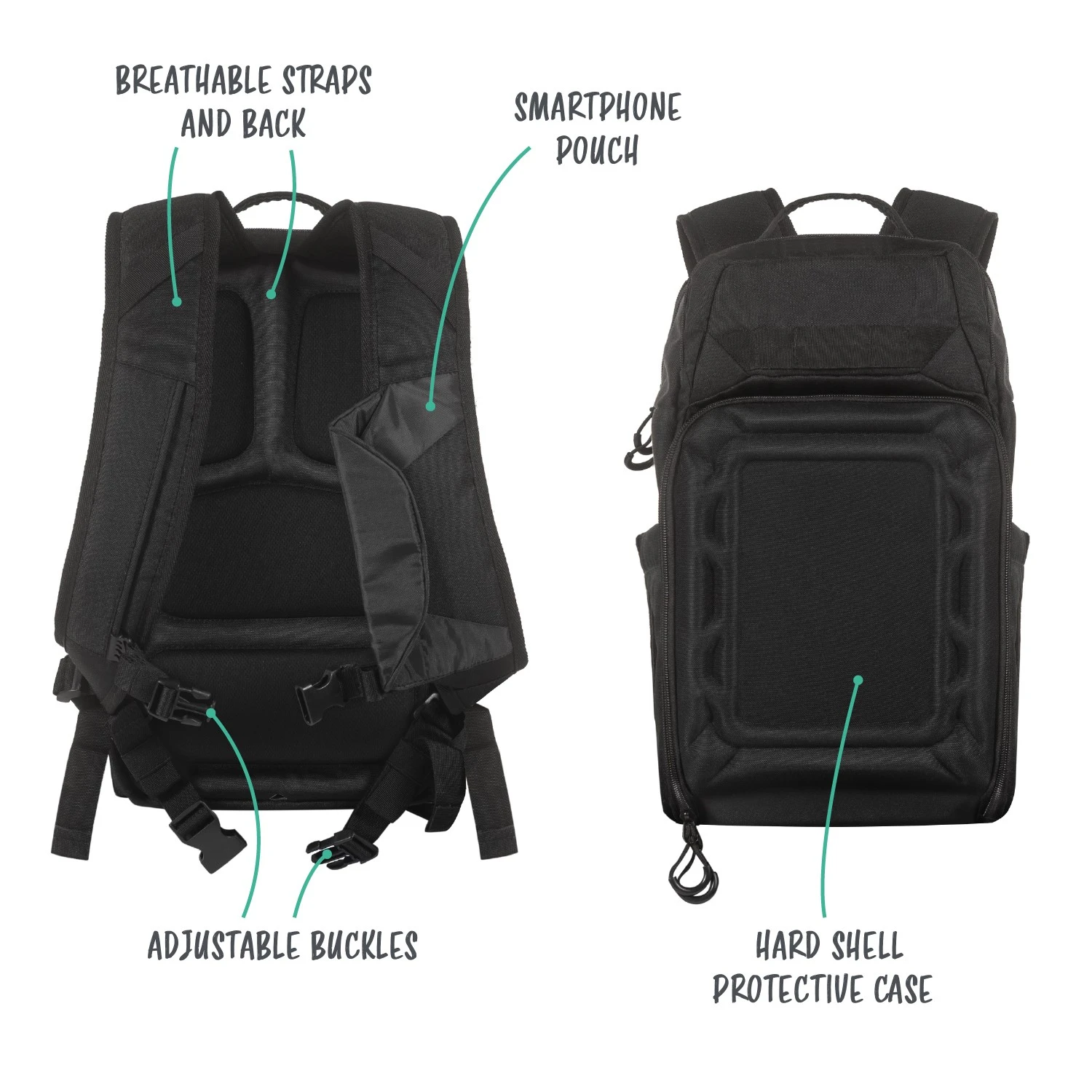 Drone Backpack With Front Hardshell - Black - Image 4