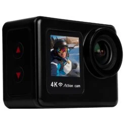 4K 60 FPS Wifi Dual Screen Waterproof Sports Action Camera - Anti Shake Technology And Full Accessory Kit