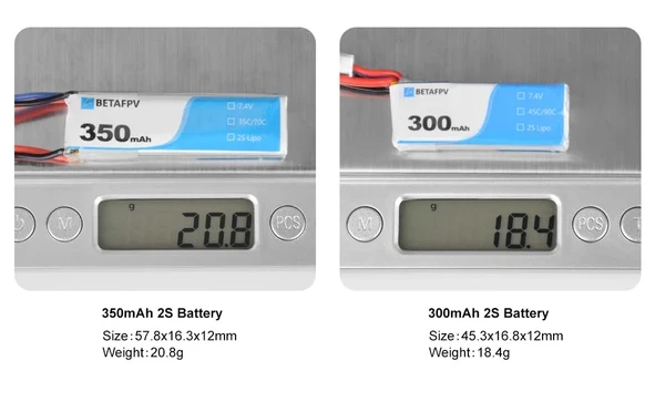 2S 300mAh 45C LiPo Battery With XT30 Connector (2pcs) - Image 4
